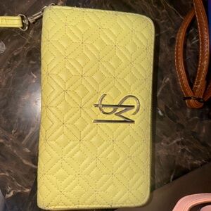 Steve Madden Yellow Quilted Wallet Wristlet